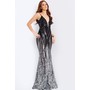 JOVANI 49316A Ombre Shimmer Plunge Prom Evening Wear
