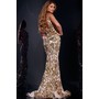 JOVANI 38349A Sleeveless Shimmer Ornate Prom Evening Gown