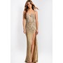 JOVANI 49810A Geometric Pattern Keyhole Prom Gown