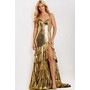 JOVANI 47301A Shimmering Ruffle Multi-Layer Prom Formal Gown