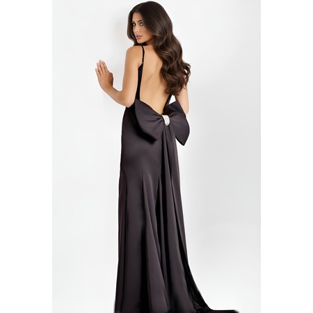 prom dress bow back Jovani - 47669 Architectural Pleated Skirt Ball Gown Prom Dress With
