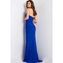 JOVANI 48373A Halter Plunge Crystal Rhinestone Formal Evening Gown