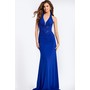 JOVANI 48373A Halter Plunge Crystal Rhinestone Formal Evening Gown