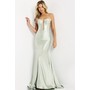 JOVANI 47676A Deep Plunge Bandeau Gem-Adorned Formal Gown