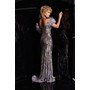 JOVANI 38679A Textured Shoulder Slim Fit Evening Gown