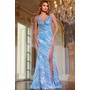 JOVANI 43407A Illusion Side Sparkle Ornate Prom Formal Gown