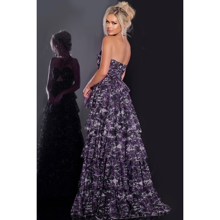 JOVANI 40423A Strap Bodice Floral Evening Wear