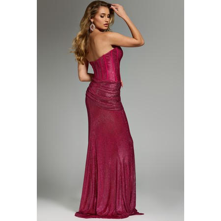 JOVANI 43007A Bare Shoulder Shimmer Corset Floor Length Evening Dress
