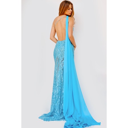 JOVANI 22602A Bedazzled Asymmetric Side Opening Evening Wear