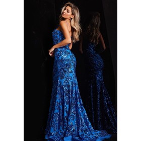 JOVANI 37687A Floral Shimmer Prom Formal Gown