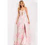 JOVANI 44518A Floral Pleated Chiffon Princess Cut Evening Dress