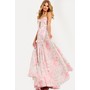 JOVANI 44518A Floral Pleated Chiffon Princess Cut Evening Dress