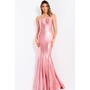 JOVANI 48744A Bare Shoulder V-Neckline Satin Gown