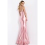 JOVANI 48744A Bare Shoulder V-Neckline Satin Gown