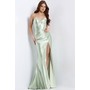 JOVANI 47864A Sweetheart High Slit Lustrous Formal Evening Gown