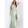 JOVANI 47864A Sweetheart High Slit Lustrous Formal Evening Gown