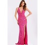 JOVANI 43623A Plunging Shimmer Prom Evening Gown